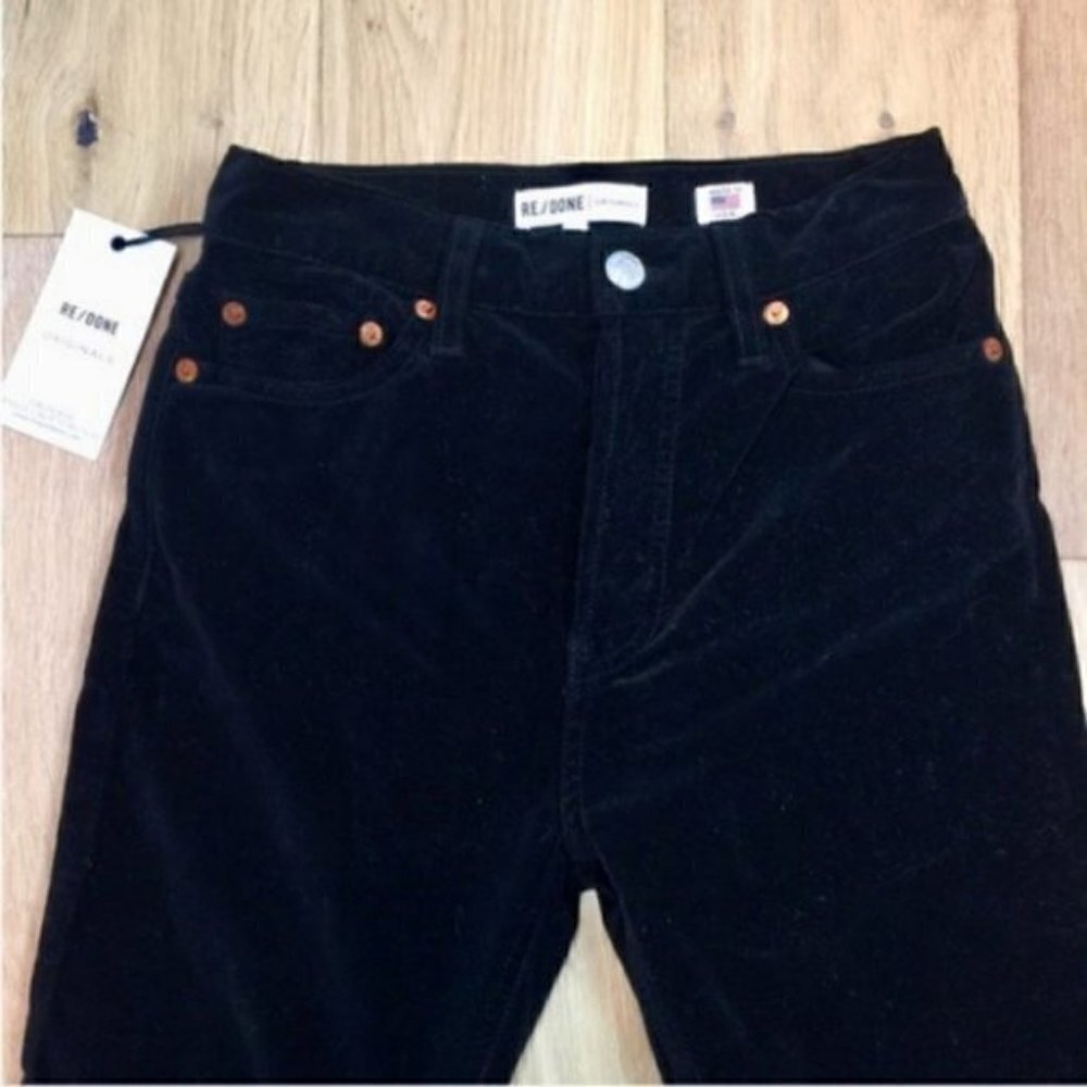 Re/Done Velvet High Waist Ankle Crop Jeans - Picture 3 of 8
